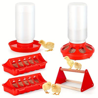 Chick Feeder and Waterer Kit for Small Poultry, Duck, Quail