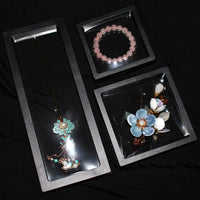 Transparent PE Film Jewelry Display Box Anti-Oxidation Dustproof Floating Frame for Earrings Necklaces Rings Watches