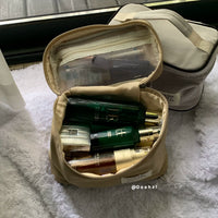 Durable Thick Fabric Cosmetic Bag Portable Travel Large Capacity Toiletry Organizer