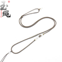 Hand-Woven Pendant Cord Necklace with Gold Thread Detailing for DIY Jewelry