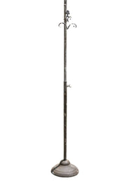 Vintage Wrought Iron Hanging Basket Stand with Base for Balcony Garden Decoration