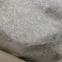 Metallic Embossed Phoenix Tail Pattern Faux Leather Fabric for Stage Decor & Crafts