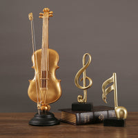 Luxury Saxophone Violin Resin Ornament for Wine Cabinet TV Cabinet Desktop Music Craft Instrument Model