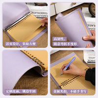 A5 Soft Leatherette Flip Notebook with Kraft Paper Pages, Vintage Business Journal, Detachable Large Capacity Lined Pages