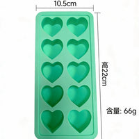 Heart-Shaped Ice Cube Tray with 10 Grids for Drinks, Chocolate, and Baby Food
