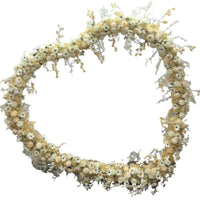 Heart-Shaped Iron Arch with Champagne Floral Decor for Weddings & Proposals
