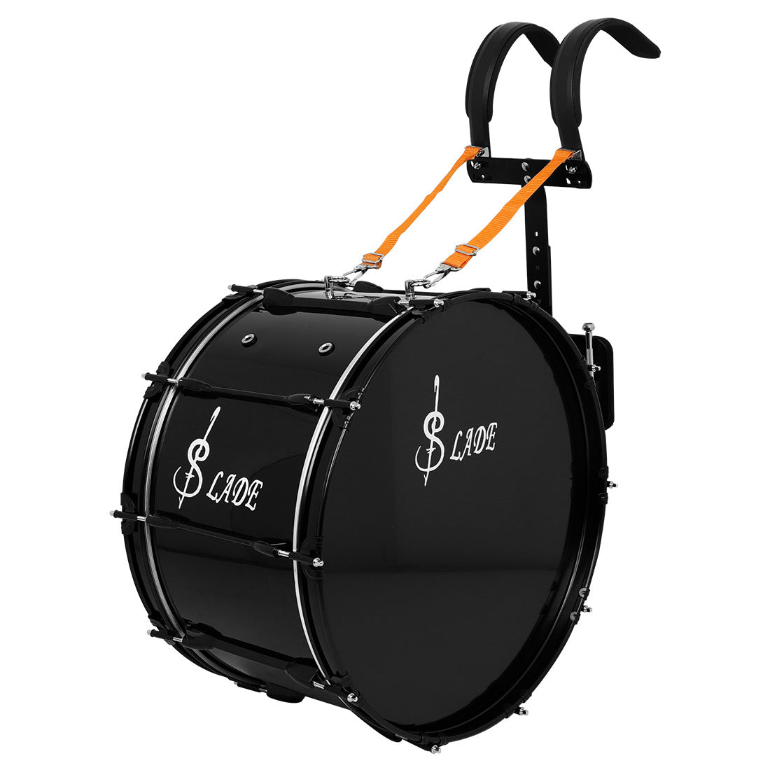 SLADE 22-inch Professional Marching Bass Drum with Carrier for Adult Students and Bands