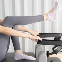 Women's Non-Slip Toeless Yoga Pilates Barre Socks with Five Toes, Breathable and Sweat-Absorbent