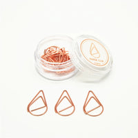 Teardrop Paper Clips, Rose Gold Metal Bookmark Clips, Creative Office & School Supplies