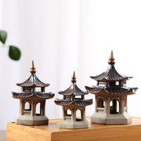Miniature Hexagonal Pavilion and Duck Figurines for Micro Landscape Aquariums and Planters