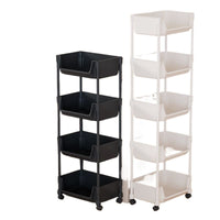 Multi-layer Rolling Storage Cart with Wheels, U-shaped Opening, for Books, Snacks, Living Room, Bedroom, Dorm