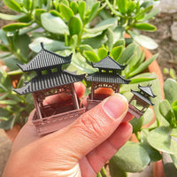 Miniature Chinese Ancient Architecture Pavilion Model for Micro Landscape Decor