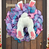 Easter Bunny Wreath Outdoor Wall Hanging Decoration