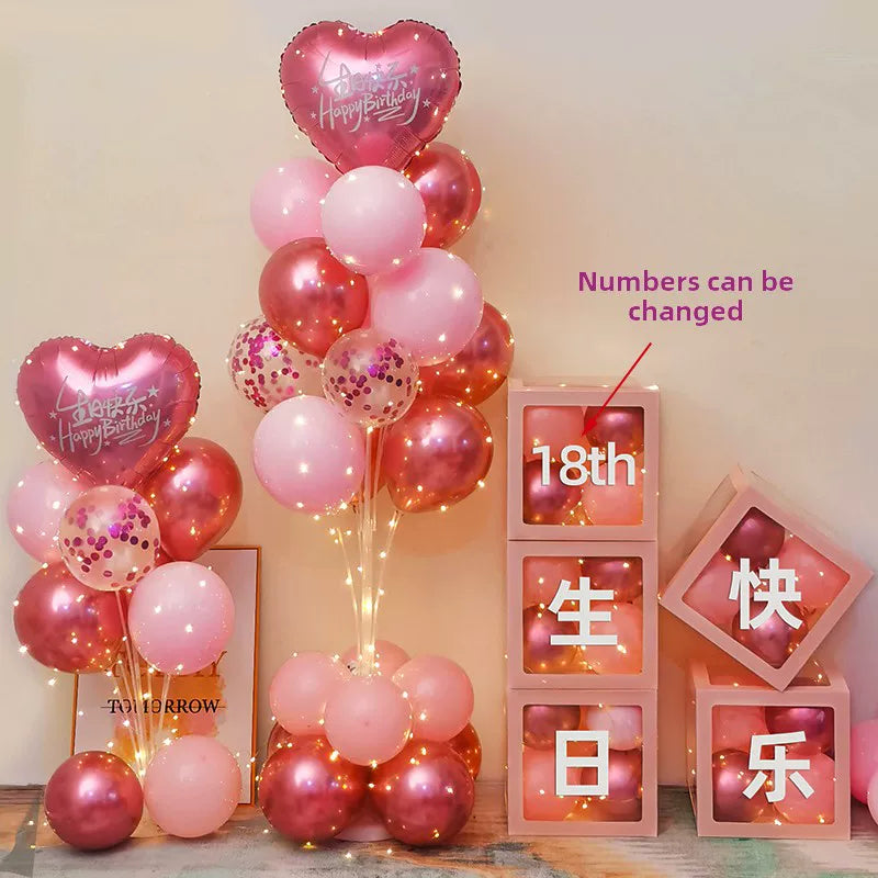18th Birthday Party Decoration Kit with Balloons for Girls and Boys
