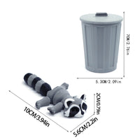 Articulated Raccoon Fidget Toy with Optional Trash Can Accessory, Stress Relief Desk Toy