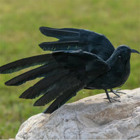 Realistic Feathered Crow Halloween Cosplay Prop Garden Ornament