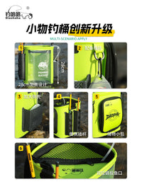 EVA Fishing Bucket with Rod Holders, Side Pocket, and Storage Bag for Lure Fishing