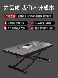 Lift Top Coffee Table Dining Table Combo with Wheels, Extendable & Foldable for Small Spaces