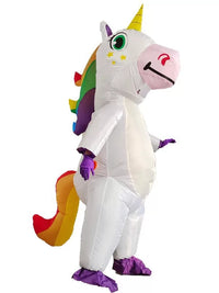 Inflatable Unicorn Costume for Adults and Kids, Funny Cartoon Cosplay Outfit for Christmas and Parties