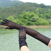 Women's UV Protection Sunscreen Gloves for Cycling & Driving, Breathable Ice Silk Full Finger Gloves