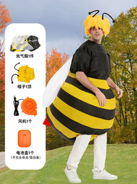 Inflatable Bee Mascot Costume for Adults - Bumblebee Cartoon Character Outfit for Parties, Events, Cosplay