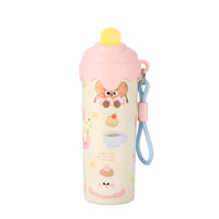 Cute Ice Cream Kids' 316 Stainless Steel Insulated Straw Bottle with Handle, Large Capacity