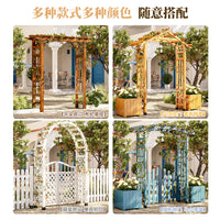 Outdoor Anti-Corrosion Wood Garden Arch with Gate for Climbing Plants