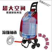 Foldable Stair Climbing Shopping Cart with Bag, Portable Hand Truck for Groceries and Luggage