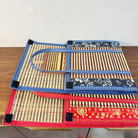 Chinese Retro Bamboo Woven Portable Folding Hand Basket for Camping & Bento Storage
