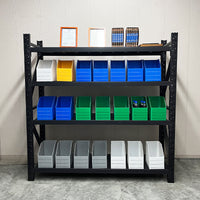 Heavy-Duty Corrugated Storage Bins for Warehouse Shelving, Slanted Opening Parts Organizer