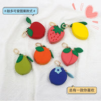 Creative Fruit-Shaped PU Mini Coin Purse with Keychain
