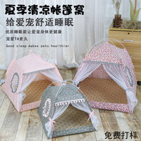 Pet Tent Bed for Cats and Small Dogs, All Seasons, Washable, Foldable, Semi-Enclosed Design