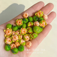 Miniature Clay Orange and Pear Fruit Models for Dollhouse Scenes
