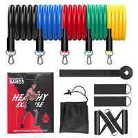 11-Piece Resistance Band Set with Door Anchor for Home Gym Workouts