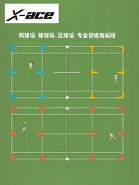 X-ACE Court Marker Lines for Tennis, Soccer, Badminton - Self-Adhesive Floor Decals