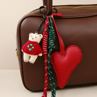 Christmas Knitted Mini Hat Heart Tree Bag Charm Keychain