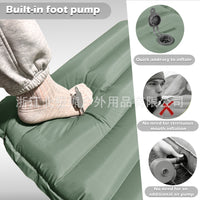 Outdoor Camping Inflatable Sleeping Pad with Built-in Foot Pump, 10cm Thick TPU Lightweight Air Mattress for Tent