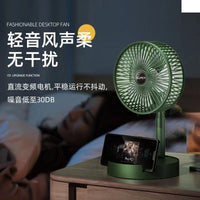 Portable USB Rechargeable Telescopic Folding Desk Fan for Home and Office