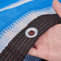 Blue and White Striped Sun Shade Net for Plants, Patio, and Balcony - Thickened UV Protection