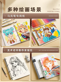 A4/8K Sketchbook for Drawing, Painting, and Marker Art - Refillable Loose-Leaf Pad for Students and Artists