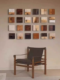 Japanese Wabi-Sabi Style Wood Carving Wall Art for Living Room and Bedroom