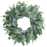 Artificial Eucalyptus Wreath for Front Door, All Season Greenery Wreath for Home Decor, Farmhouse Wall Window Decor