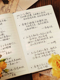 Xiaochunrihe Creative Simple Notebook with Gilded Grid Pages