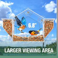 Window Bird Feeder Outdoor Transparent Birdhouse for Wild Birds