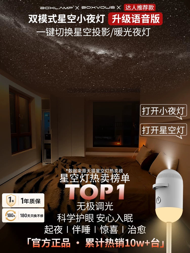 Boxvous USB Starry Sky Projector Night Light for Bedroom