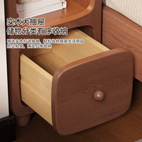 Narrow Bedside Table with Drawer, Small Slim Nightstand for Bedroom, Solid Wood