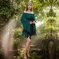 Women's Victorian Medieval Vampire Costume Dress for Halloween