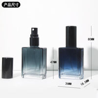 15ml Portable Square Glass Perfume Atomizer with Wooden Cap, Refillable Travel Spray Bottle