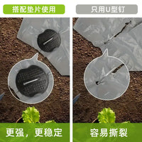 U-Shaped Galvanized Garden Stakes with Plastic Washers for Landscape Fabric, Tents, and Turf