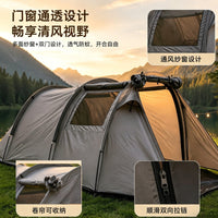 Outdoor Camping Tunnel Tent with Large Space, Sunshade, and Ventilation for Wild Camping